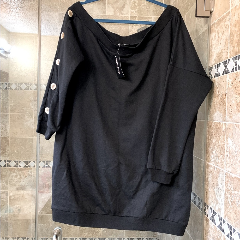 Simply be - Off the Shoulder Long Sweatshirt